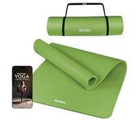 ALPIDEX Tapis de Yoga Épais 1,5 cm 3 Largeurs E-Book Matelas Sport Gymnastique Antidérapant sans Phtalates Sangle Transport Pilâtes Gym Aérobic Stretching Entraînement, Lime, 190 x 100 x 1.5 cm