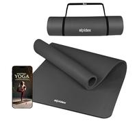 ALPIDEX Tapis de Yoga Épais 1,5 cm 3 Largeurs E-Book Matelas Sport Gymnastique Antidérapant sans Phtalates Sangle Transport Pilâtes Gym Aérobic Stretching Entraînement, Anthracite, 190 x 80 x 1.5 cm
