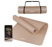 ALPIDEX Tapis de Yoga Épais 1,5 cm 3 Largeurs E-Book Matelas Sport Gymnastique Antidérapant sans Phtalates Sangle Transport Pilâtes Gym Aérobic Stretching Entraînement, Cream, 190 x 100 x 1.5 cm