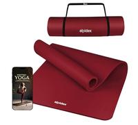 ALPIDEX Tapis de Yoga Épais 1,5 cm 3 Largeurs E-Book Matelas Sport Gymnastique Antidérapant sans Phtalates Sangle Transport Pilâtes Gym Aérobic Stretching Entraînement, Bordeaux, 190 x 60 x 1.5 cm