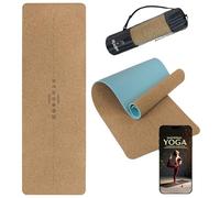 ALPIDEX Tapis Yoga Liège 183x61x0,6 cm E-Book Antidérapant Pilates | 6 mm, Sans Substances Nocives, Sac de Transport, TPE, Méditation, Durable, Mat, Gymnastique, Lignes de Repère