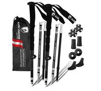 ALPIN LOACKER Bâtons de randonnée Pliables Carbone ou Aluminium avec poignée liège I Bâtons de Trekking légers Pliables télescopiques pour Les Sports de Montagne, EVA alu Long