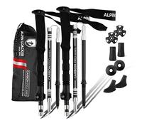 ALPIN LOACKER Bâtons de randonnée Pliables Carbone ou Aluminium avec poignée liège I Bâtons de Trekking légers Pliables télescopiques pour Les Sports de Montagne, EVA Carbone Long