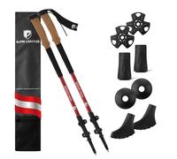 ALPIN LOACKER Bâtons de randonnée télescopiques en Aluminium et Carbone avec poignée en liège I Bâtons de Marche Nordique légers pour Homme et Femme pour Le Ski et la randonnée I Bâtons de Trekking