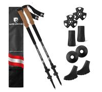 ALPIN LOACKER Bâtons de randonnée télescopiques en Aluminium et Carbone avec poignée en liège I Bâtons de Marche Nordique légers pour Homme et Femme pour Le Ski et la randonnée I Bâtons de Trekking