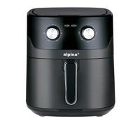 alpina Air Fryer 6L - Airfryer pour 4 à 6 Personnes - Friteuse sans Huile avec Température Réglable de 80°C à 200°C - Friteuse Electrique avec Minuterie jusqu'à 60 Minutes - Noir