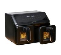 alpina Air Fryer avec Double Compartiment 8L - Airfryer avec Affichage Digital - Friteuse sans Huile avec Minuterie et Température de 60 à 200℃ - 8 Programmes de Cuisson et Fenêtres de Visualisation