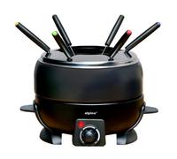 Alpina Appareil à fondue électrique 800 W, caquelon 2 L, 6 pers, fourchettes, acier inoxydable