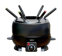alpina Appareil á Fondue électrique 800W - Caquelon de 2L pour 6 Personnes - Convient pour Fondue au Fromage et Chocolat - Incl. Fourchettes à Fondue - Température Réglable - Acier Inoxydable