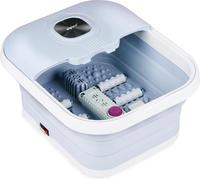 alpina Bain de pieds bouillonnant 8L 500W - Appareil de massage des pieds pliable avec chauffage et bulles - Rouleaux de massage et pierre ponce - Spa à domicile pour soins des pieds - bleu clair