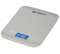 alpina Balance de cuisine numérique Alpina - jusqu'à 5 kilos - avec fonction de tare - G-KG-LB-OZ - Piles incluses - acier inoxydable