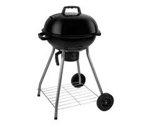 Barbecue au charbon de bois Alpina - Barbecue à boules Ø43 cm - Barbecue avec couvercle et roues - Système de ventilation intégré - Cendrier amovible - Noir
