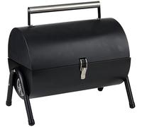alpina Barbecue Charbon de Bois - Barbecue de Table - Portable BBQ à Charbon - Compact et Léger - Barbecue Inox Charbon - Idéal pour Jardin et Camping - Noir