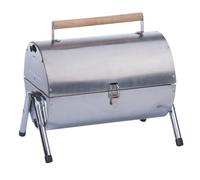 alpina Barbecue Charbon de Bois - BBQ portable avec Pieds Pliables - Barbecue Camping avec Ventilation et Clip de Fermeture 38 x 30 x 19 cm - Acier Inoxydable