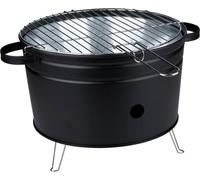 alpina Barbecue de table au charbon de bois - Barbecue compact pour le jardin et le balcon - Plaque de cuisson en acier inoxydable ⌀32 cm - Barbecue portable au charbon de bois - Noir