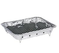Alpina Barbecue Jetable avec Charbon - Prêt à l’Emploi - Format Compact et Léger - Durée de Cuisson Environ 1,5 Heure - Avec Grille - Idéal pour l’Extérieur