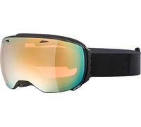 ALPINA BIG HORN Q Lunettes de ski polarisées effet miroir, avec protection UV 100% pour adultes, noir mat, taille unique