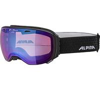ALPINA BIG HORN QV - Masque de ski miroir, photochromique et à contraste amélioré avec protection UV 100% pour adultes, black matt, one size
