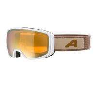 Alpina - Bivio Q-Lite S2 - Masque de ski - white / earth matt / quattroflex lite gold