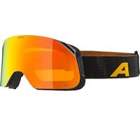 ALPINA BLACKCOMB Q-LITE - Masque de ski stylé pour femmes et hommes, anti-buée, circulation d’air efficace, verre miroité, black-yellow matt