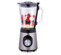 alpina Blender Smoothie 1.5L - Mixeur 500W avec Pichet en Verre - Robot Cuisine avec 2 Vitesses et Fonction Pulsante - Pieds Antidérapants - Facile à Nettoyer
