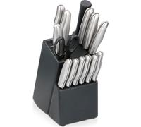 alpina Bloc à couteaux avec set de couteaux 15pcs - Set complet d'ustensiles de cuisine avec couteau de chef, couteau à pain et couteaux à steak - Couteaux de cuisine modernes - Acier inoxydable