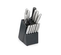 alpina Bloc de Couteaux 15 pièces - Ensemble Utensiles de Cuisine avec Couteau Japonais, à Pain et Ciseaux - Acier Inoxydable et Design Moderne