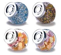 alpina | bocaux de rangement en verre avec couvercle | ensemble de 4 bocaux en verre avec couvercle | bocaux à épices | bocaux à bonbons |