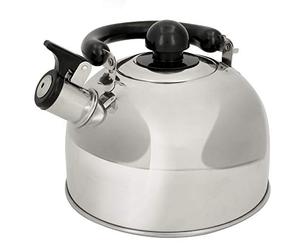 alpina Bouilloire - 1,8 L - Acier Inoxydable - Induction et Gaz - avec Flûte - Ø 19CM - Argent