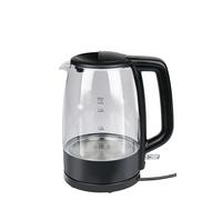 alpina Bouilloire Electrique 1,7 Litre - Bouilloire Electrique Verre 1850-2200W - Kettle Noire avec Base sans Fil et Arret Automatique - 220-240V 50-60Hz