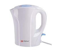 Alpina Bouilloire électrique - 1 litre - 800-1000 W - Câble fixe - Protection contre le séchage et la surchauffe - Blanc