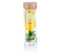 Alpina Bouteille isotherme en verre borosilicate avec filtre, double paroi et housse 450 ml