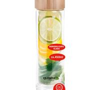 Bouteille d'eau en Verre Borosilicate 450ml Double Paroi avec Filtre à Thé Transparent