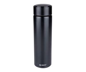 alpina Bouteille isotherme numérique 480 ml pour boissons froides et chaudes - Affichage numérique de la température - Avec filtre SUS304 - Fermeture anti-fuite - Noir - Acier inoxydable
