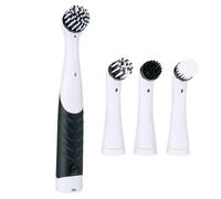 Alpina Brosse de Nettoyage Électrique - Brosse Étanche IPX5 avec 4 Têtes Rotatives - Brosse Portative à Piles pour Salle de Bain et Cuisine