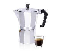 alpina Cafetiere Italienne - Percolateur 270 ML - Cafetières Italiennes - Cafetière Italienne Inox ⌀10 x 19 CM - Cafetière Italienne 6 Tasses - Également sur Gaz/Halogène/Céramique - Aluminium