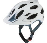 ALPINA Carapax 2.0 - Casque de vélo léger, Stable et Confortable avec Filet Anti-Insectes et rembourrages antibactériens pour Adultes, Protection optimale - White Pebble Blue Matt - 52-57
