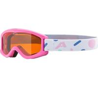 ALPINA CARVY 2.0 - Masque de ski anti-buée, extrêmement robuste et incassable, avec protection UV à 100%, ajustement extra petit pour enfants, rose-confetti matt