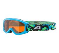 ALPINA CARVY 2.0 - Masque de ski anti-buée, extrêmement robuste et incassable, protection UV 100%, taille extra-petite pour enfants, Cyan-neon matt
