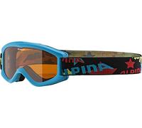 ALPINA CARVY 2.0 - Masque de ski antibuée, extrêmement robuste et incassable avec protection UV 100% pour enfants, blue, one size