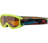 ALPINA CARVY 2.0 - Masque de ski antibuée, extrêmement robuste et incassable avec protection UV 100% pour enfants, green, one size