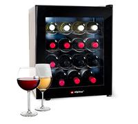 alpina Cave à Vin Réfrigérée - Réfrigérateur à Vin - Refroidisseur à Vin - 48 Litres - 16 Bouteilles - Noir