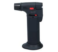 alpina Chalumeau de Cuisine - Bruleur Gaz pour Crème Brûlée - Rechargeable au Gaz Butane - Convient pour Plusieurs Plats - Verrouillage de Sécurité et Réglage de la flamme - Plastique - Noir