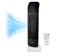 alpina Chauffage D'Appoint et Ventilateur avec Télécommande - Ventilateur Colonne Oscillant avec Minuterie - Température Réglable de 15 à 35°C - Noir