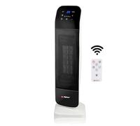 alpina Chauffage D'Appoint et Ventilateur avec Télécommande - Ventilateur Colonne Oscillant avec Minuterie - Température Réglable de 15 à 35°C - Noir