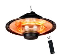 Alpina Chauffage Electrique Exterieur - Terrasse - Rond - Suspendu - Infrarouge - Avec Télécommande - 1500w Noir