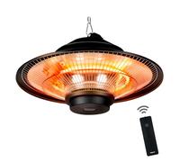 Alpina Chauffage Electrique Exterieur - Terrasse - Rond - Suspendu - Infrarouge - Avec Télécommande - 1500w Noir