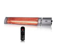 Alpina Radiateur électrique pour terrasse - Intérieur et extérieur - Infrarouge - Suspendu - Avec télécommande - 2000 W, Gris
