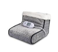 alpina Chausson Chauffant Electrique - Chauffe Pied Electrique Protection Contre la Surchauffe - Chaussons Chauffants Housse Intérieure Lavable - Bouillotte Pied 3 Réglages de Chaleur - Gris