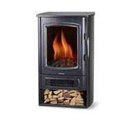 alpina Cheminée Électrique Helsinki ND183 - Cheminée Électrique Effet Flamme LED avec Chauffage 1000/2000W - Thermostat Réglable - Métal Noir